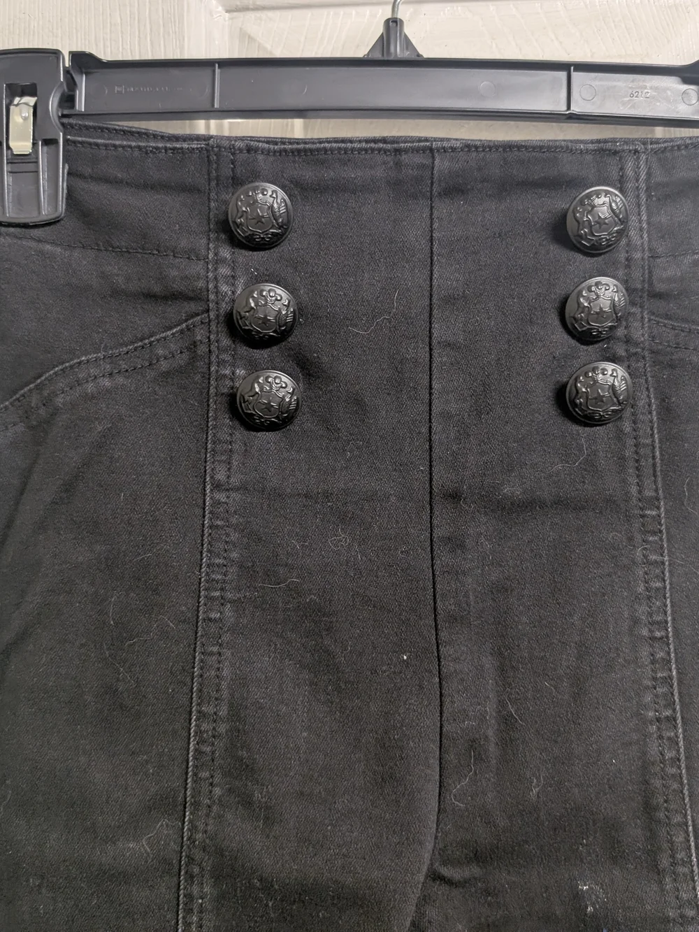 Forever 21 Black Skinny High-Waist Jeans with Button Detail